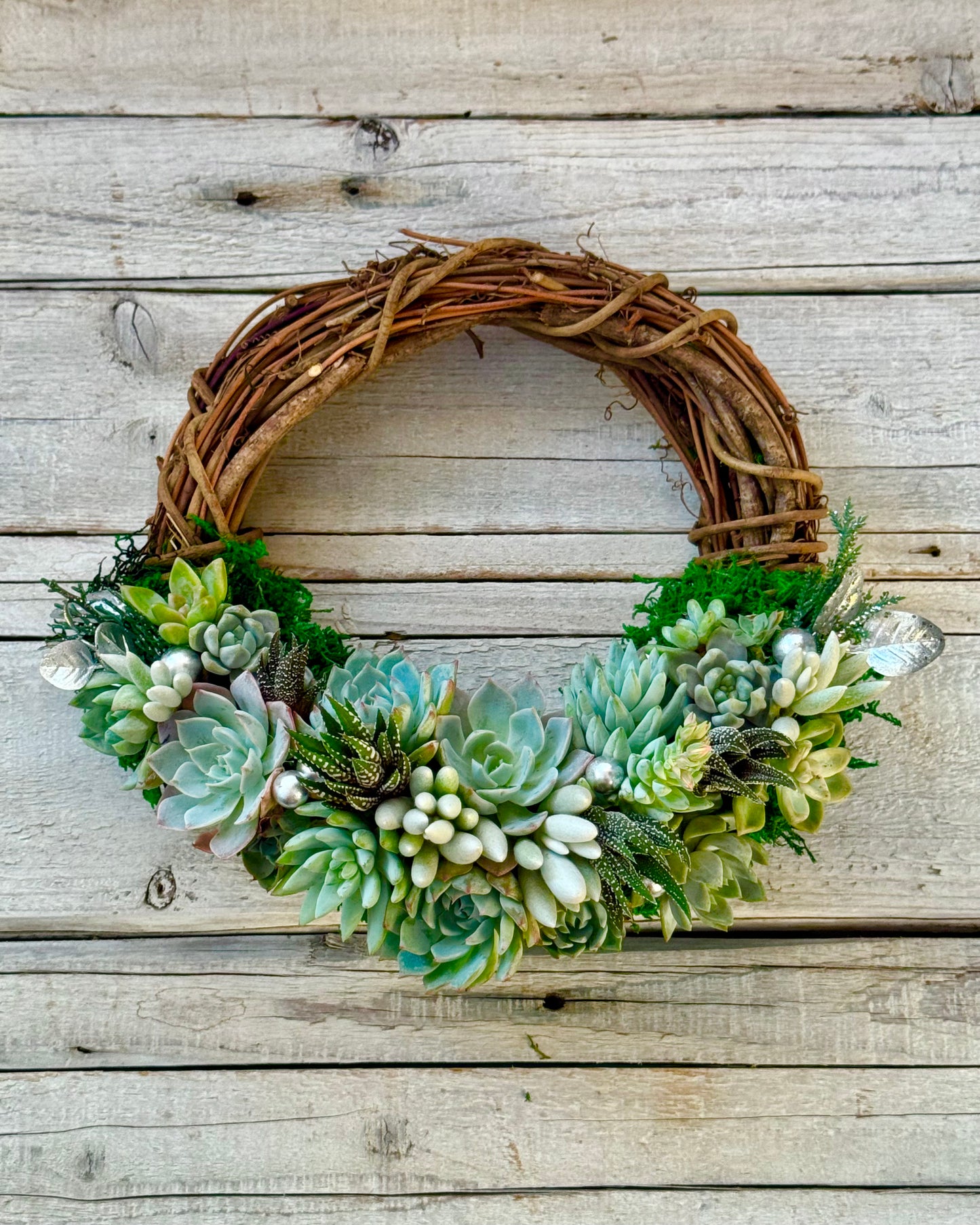 Frosted Blue Grapevine Wreath