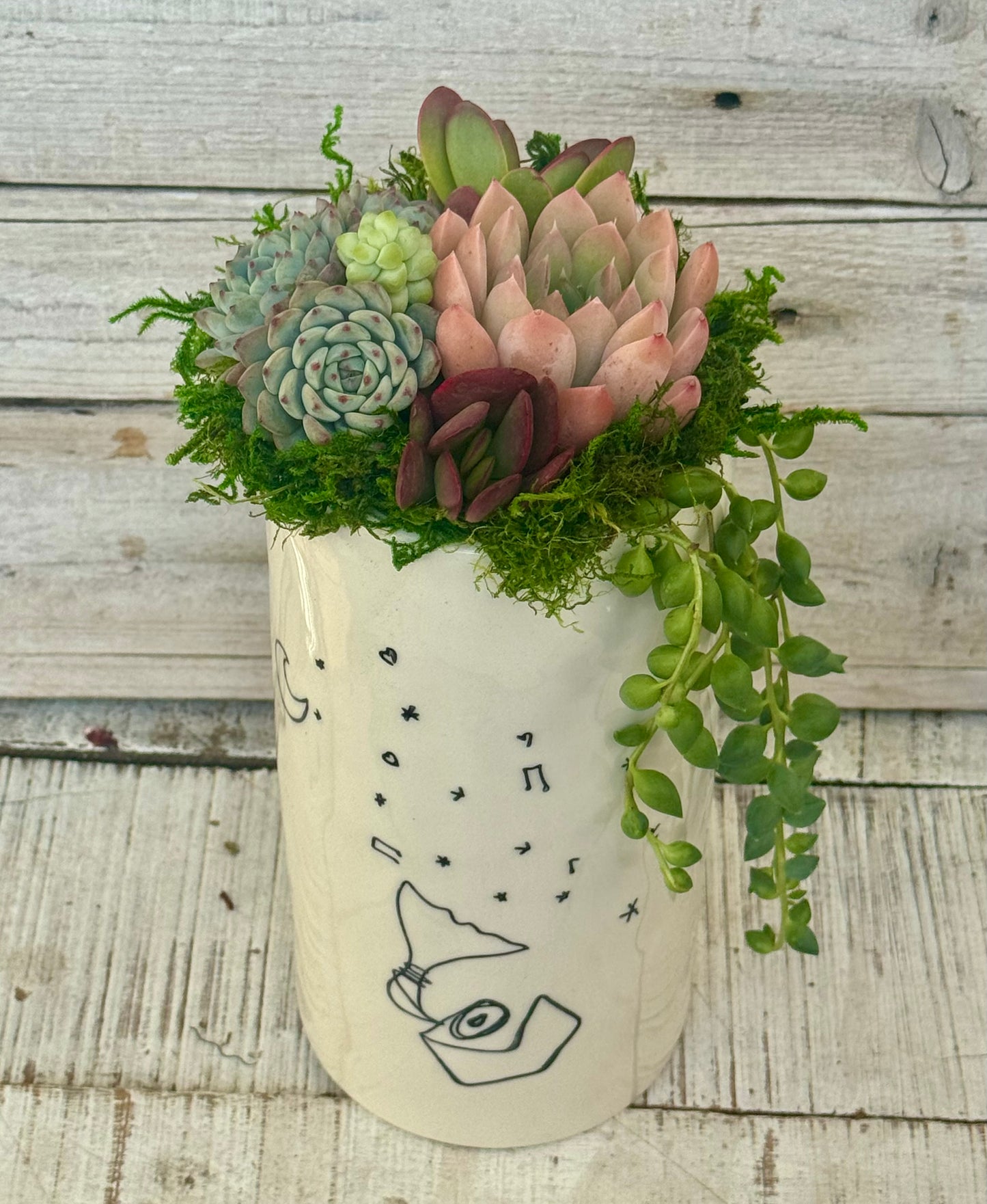 Love Letter Vase Planted With Succulents