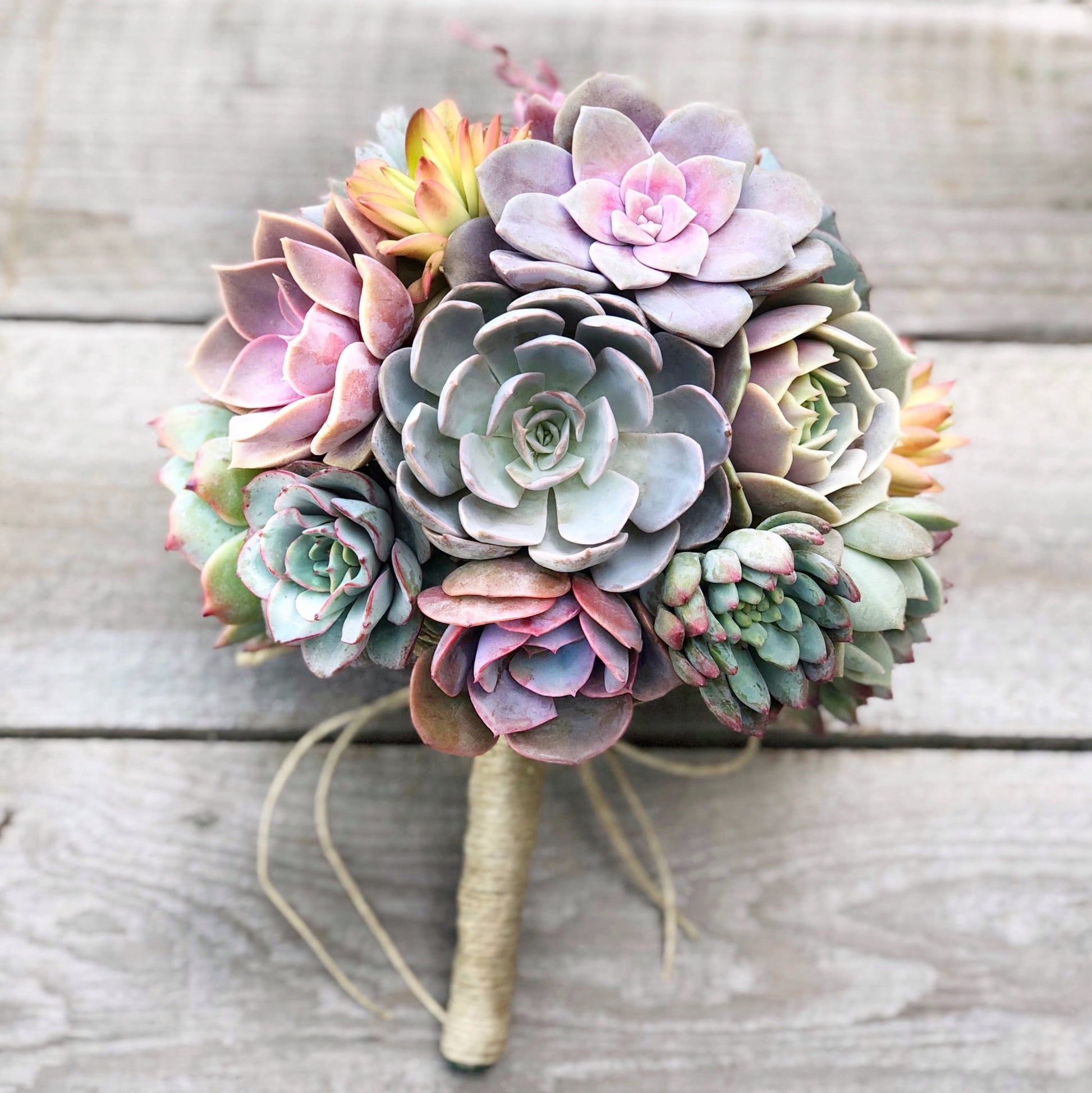 succulent wedding arrangements Succulent Bridal Bouquets