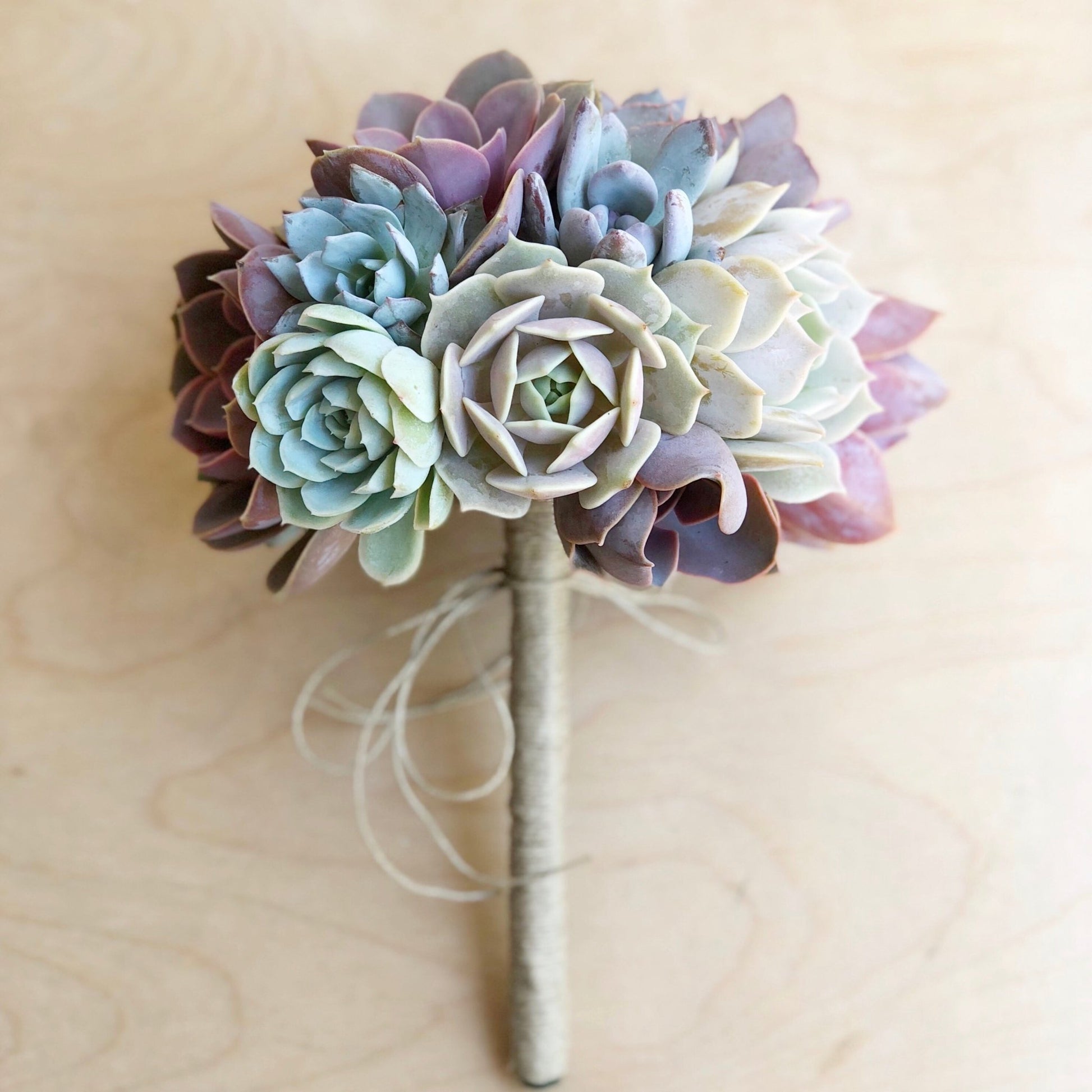 blue succulent bouquet Succulent Bridal Bouquets