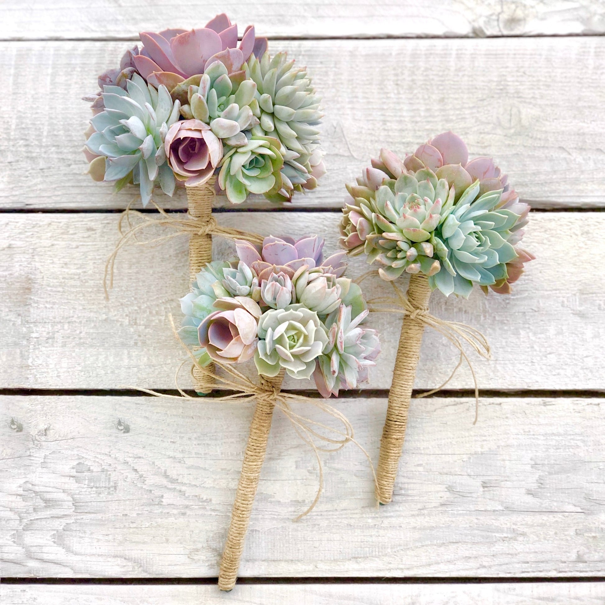 succulent eucalyptus bouquet Succulent Bridal Bouquets
